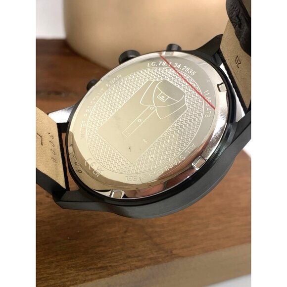 Lacoste Men's Watch 2010997 Quartz Black Dial 12.12 Leather Strap 42mm - Picture 7 of 14